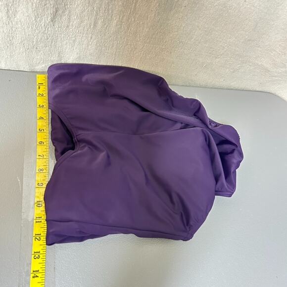 NEW Lands End Womens One PIece Swimsuit Size Large 12 Deep Purple Lycra Cross - Picture 8 of 10
